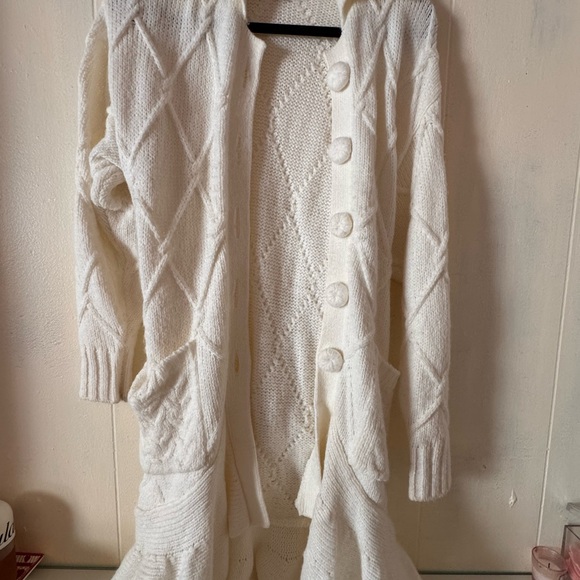 Kimchi Blue Sweaters - Kimchi Blue Cream Diamond-Knit Button Cardigan